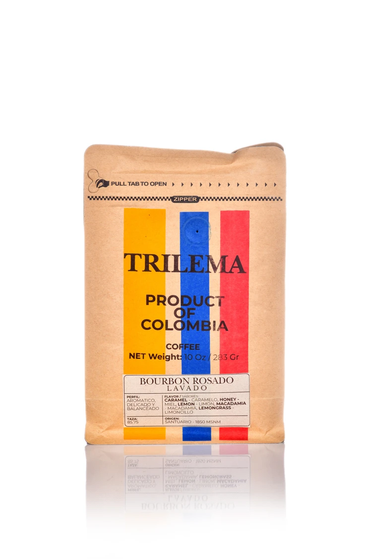 trilema cafe bourbon rosado lavado paquete 283gr