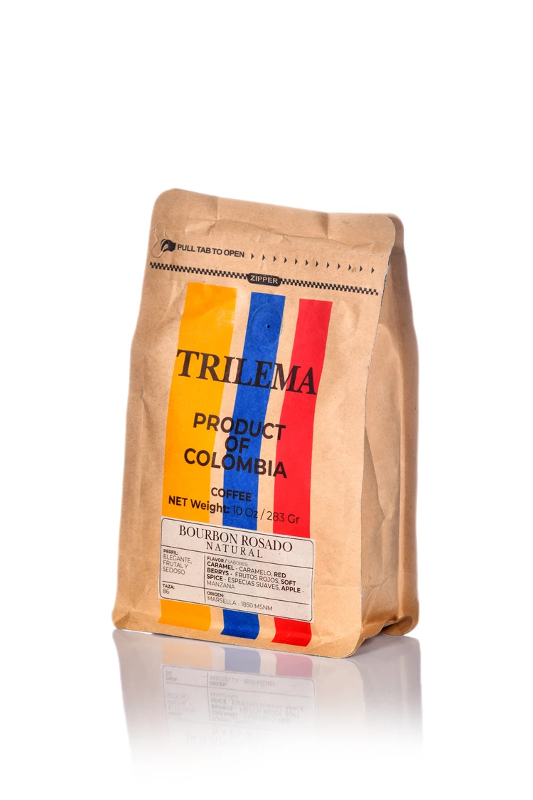 trilema cafe bourbon rosado natural paquete 283gr 1