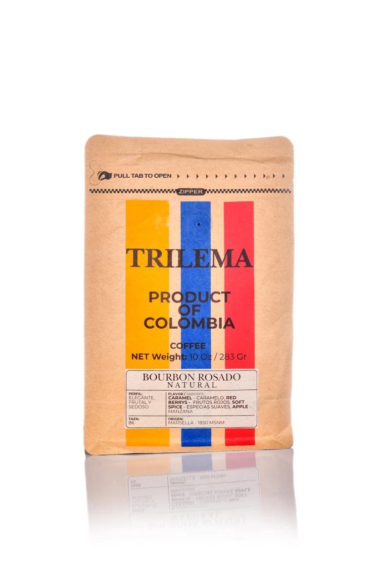 trilema cafe bourbon rosado natural paquete 283gr